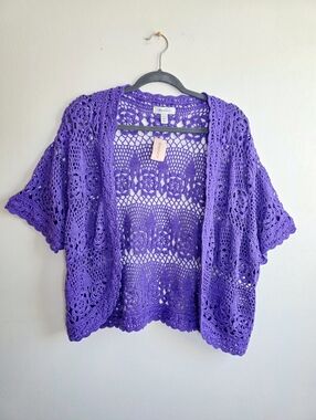 Vintage Y2K Dressbarn Crochet Cardigan (NWT)